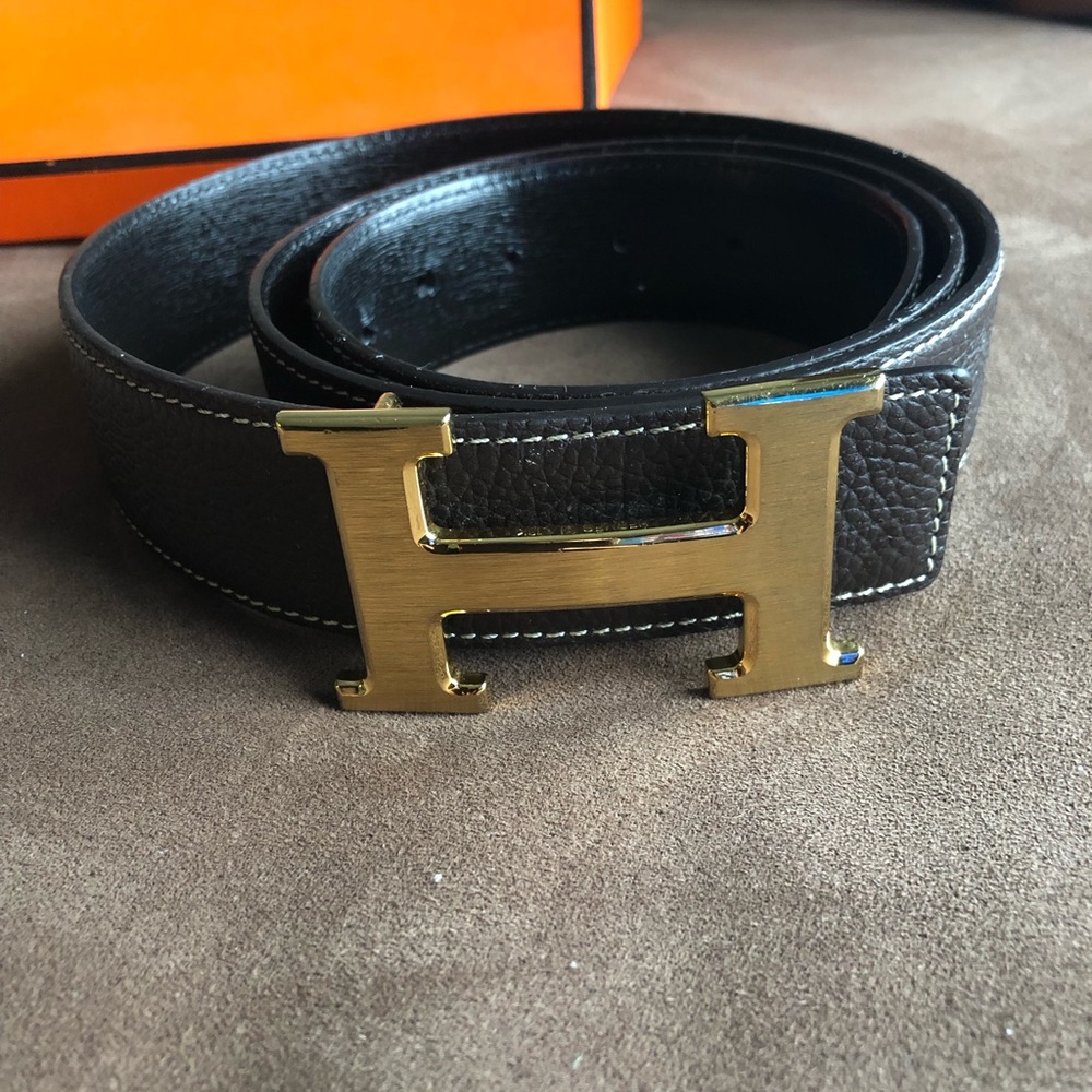 HERMÈS 32mm Brown Calfskin Belt!